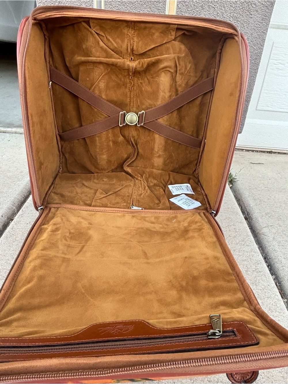 Patricia Nash Spring Multi Floral Carry-On with Brown Trim NWT - Picture 3 of 4